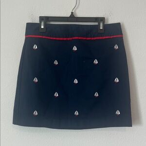 VINEYARD VINES Blue Sailboat Embroidered Mini Skirt